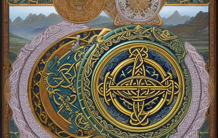 An image showcasing the enchanting Celtic calendar, adorned with intricate symbols and illustrations representing the ancient prophecies