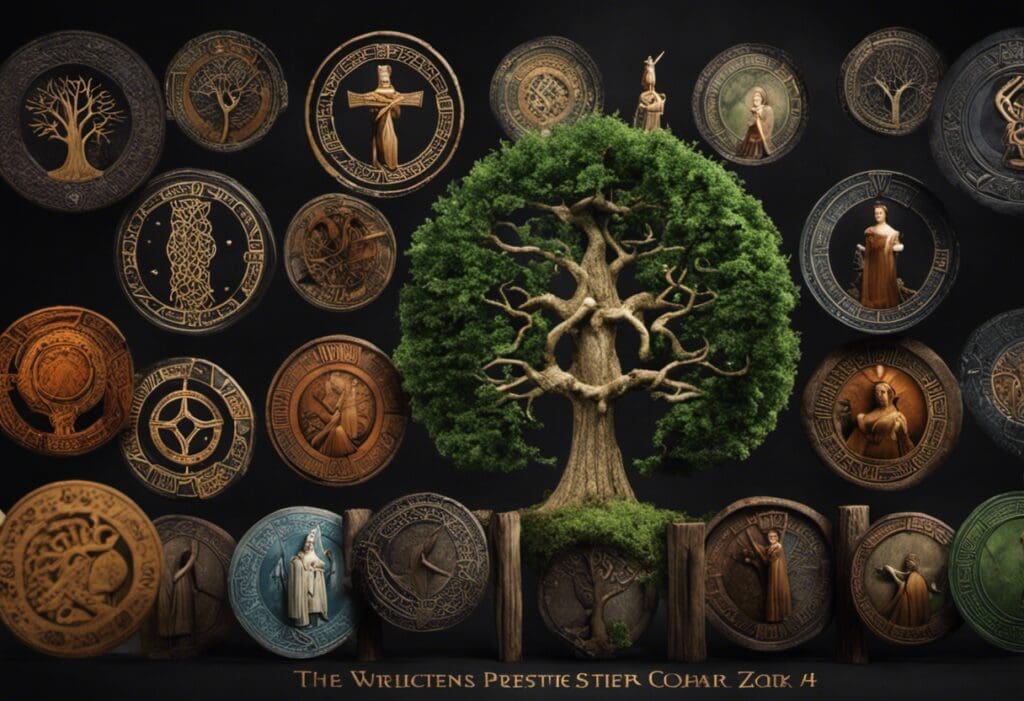 An image showcasing the twelve archetypes of the Celtic Tree Calendar personalities