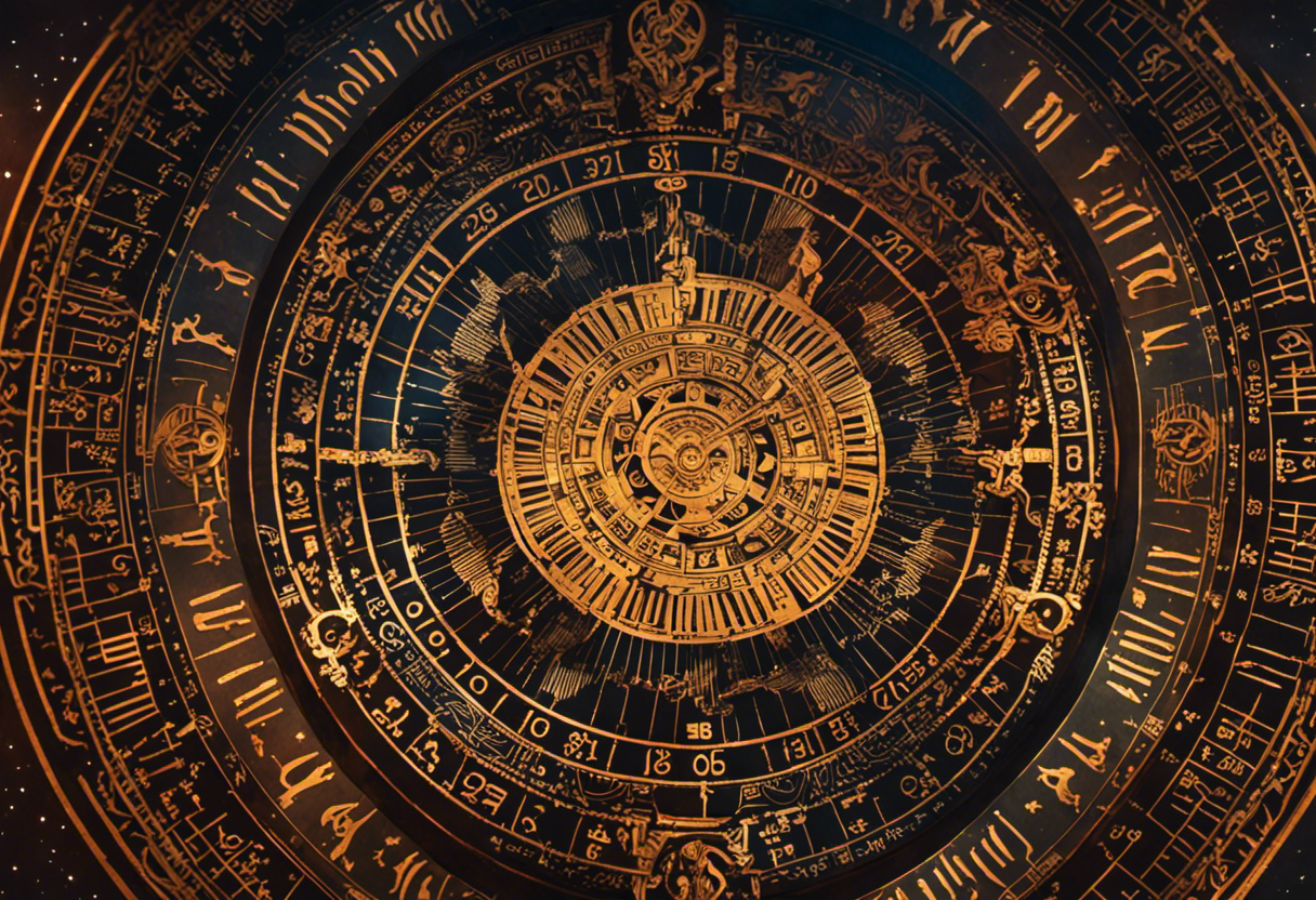 An image showcasing the intricate Inca Calendar system, with a captivating focus on the celestial bodies