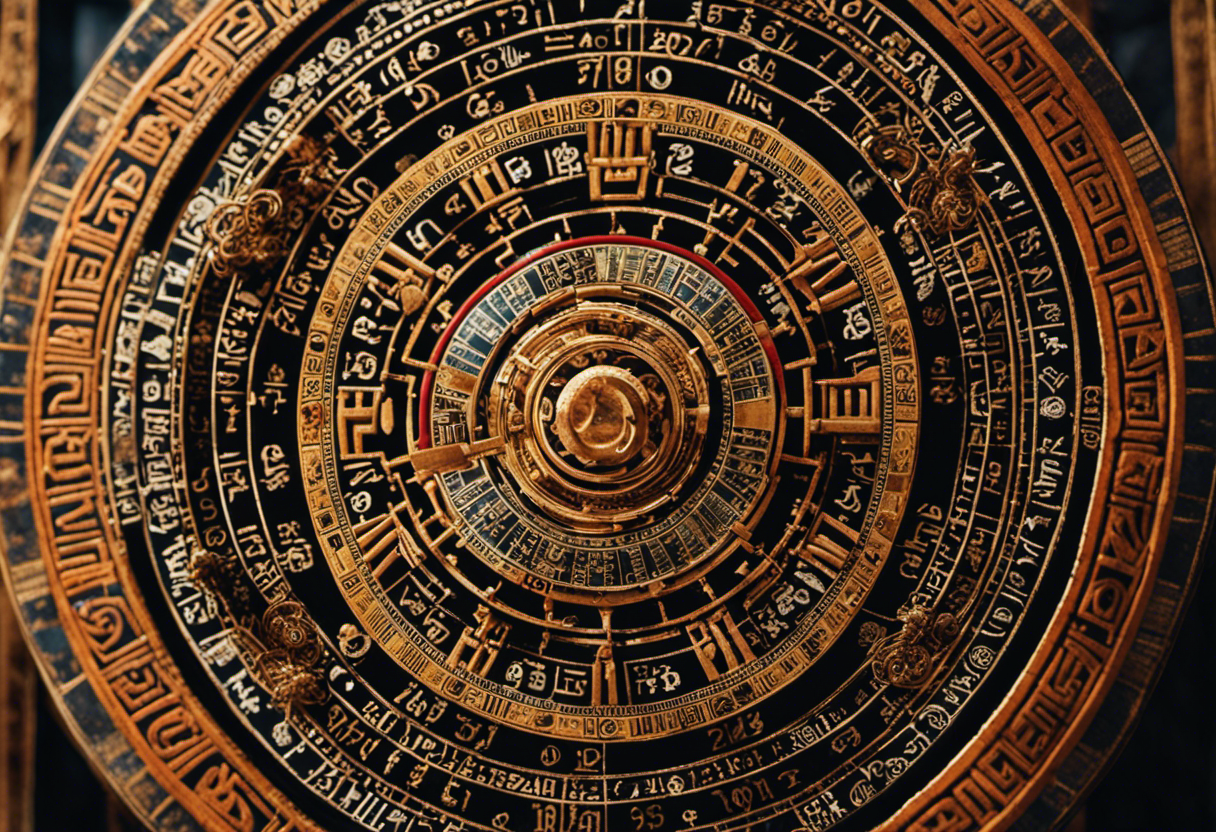 An image showcasing the intricacies of the Inca calendar, with a focus on its precise calculations and intricate symbols
