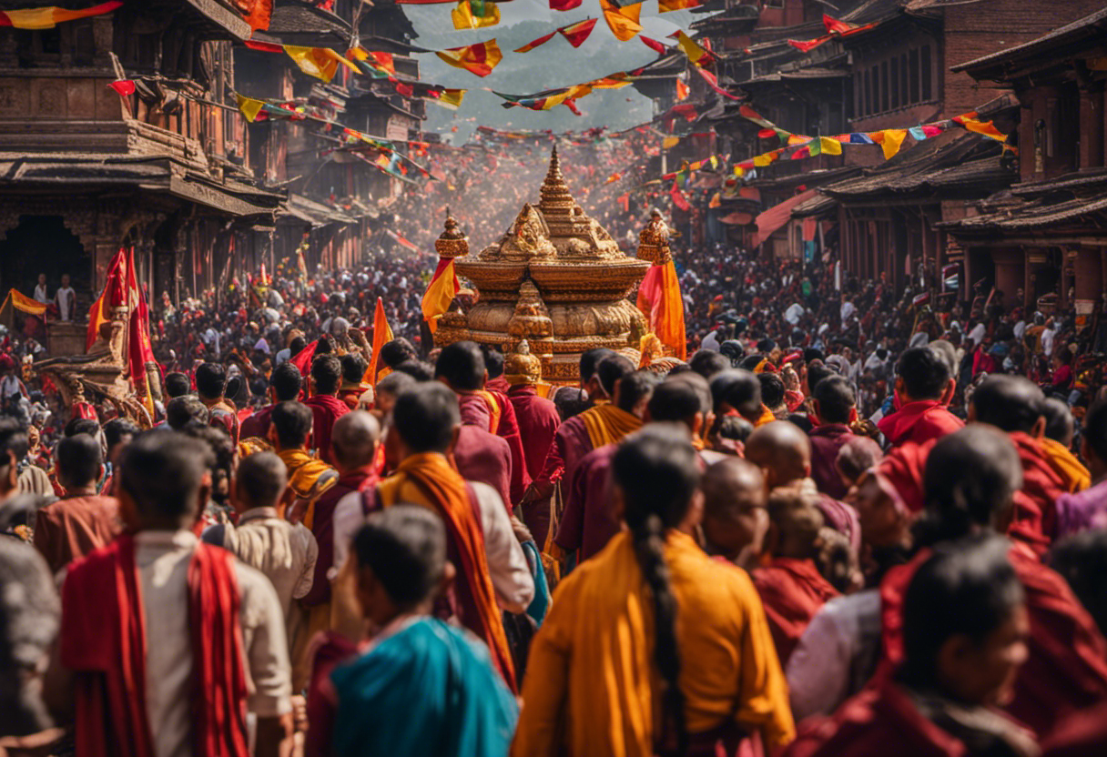 An image showcasing the vibrancy of Nepal's major Buddhist festivals
