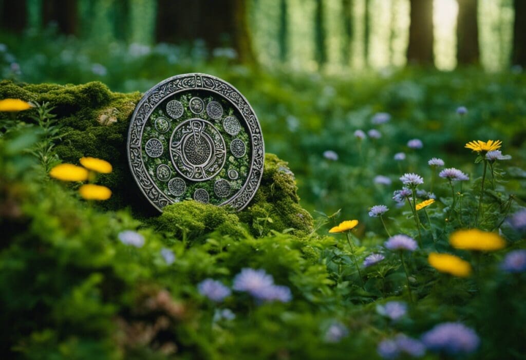 An image showcasing the intricate beauty of the Celtic Calendar and Herbal Medicine