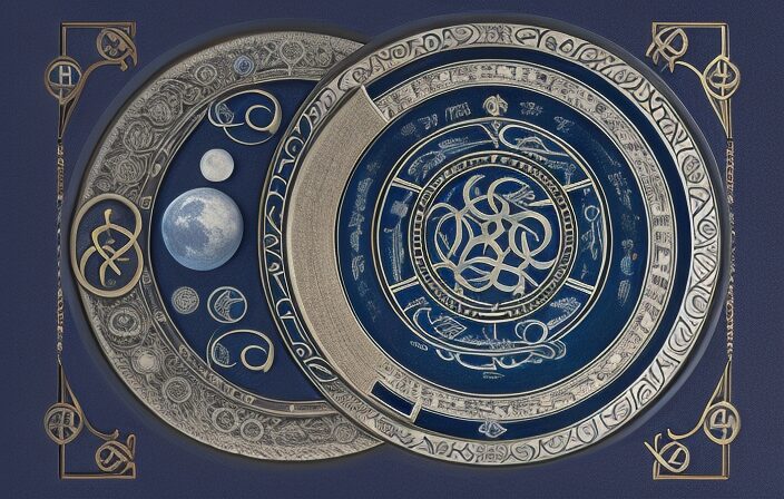 An image showcasing the intricate interplay between the Celtic Calendar and the Phases of the Moon