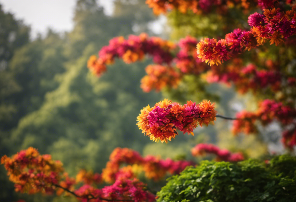An image capturing the essence of Vikram Samvat's concept of seasons (Ritus), showcasing the vibrant hues of blooming flowers amidst lush greenery, transitioning into fiery autumn leaves, and finally, the serene stillness of a snowy landscape