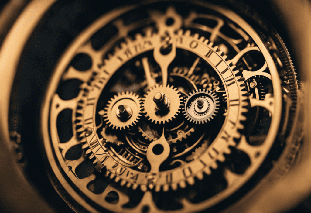 An image showcasing the intricate gears and cogs of a clock mechanism, symbolizing the leap year system in Vikram Samvat