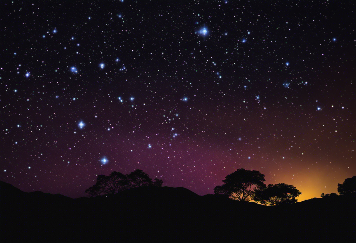 An image showcasing a night sky filled with vivid constellations, highlighting the twelve Nakshatras of Vikram Samvat