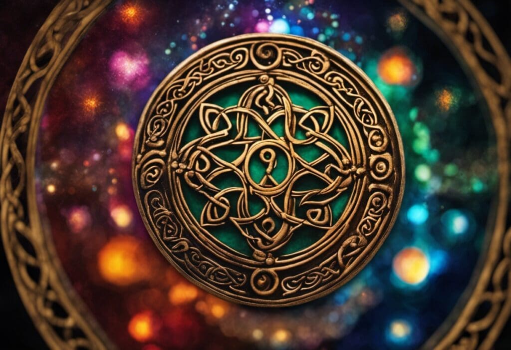 An image capturing the mystical allure of the Celtic Calendar, blending ancient symbols like the Triskele with vibrant colors representing the seasonal transitions and spiritual energies that flow through each Celtic month