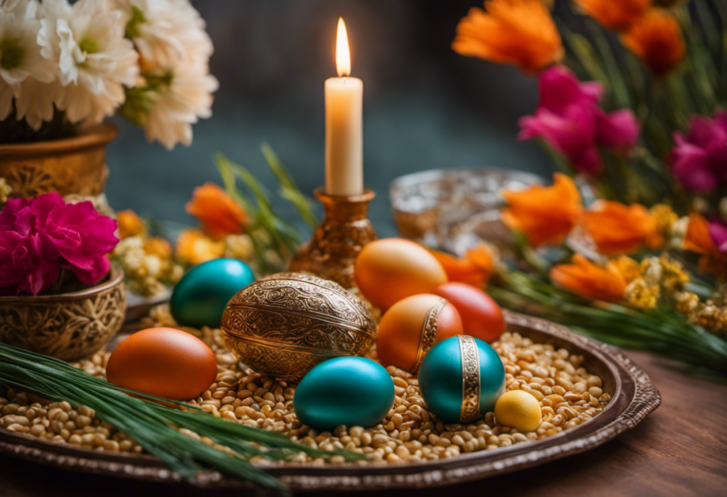An image capturing the joyous celebration of Nowruz, the Zoroastrian New Year