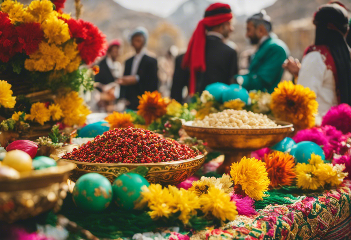 An image showcasing the vibrant celebration of Nowruz around the world