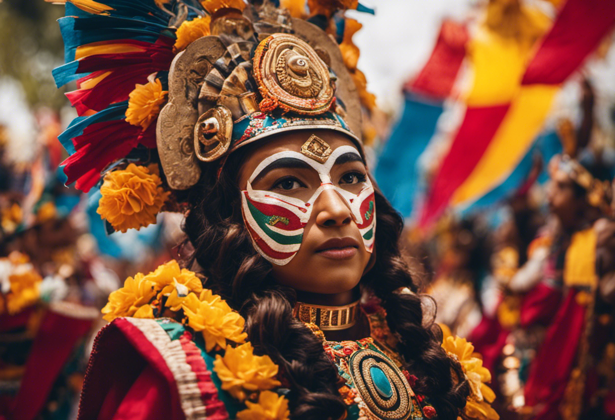 An image capturing the vibrant festivities honoring deities during Aztec Calendar celebrations