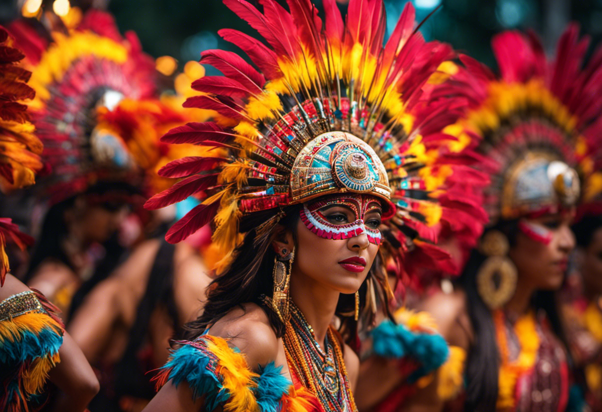 An image capturing the essence of Aztec Calendar Festivals' rituals and ceremonies