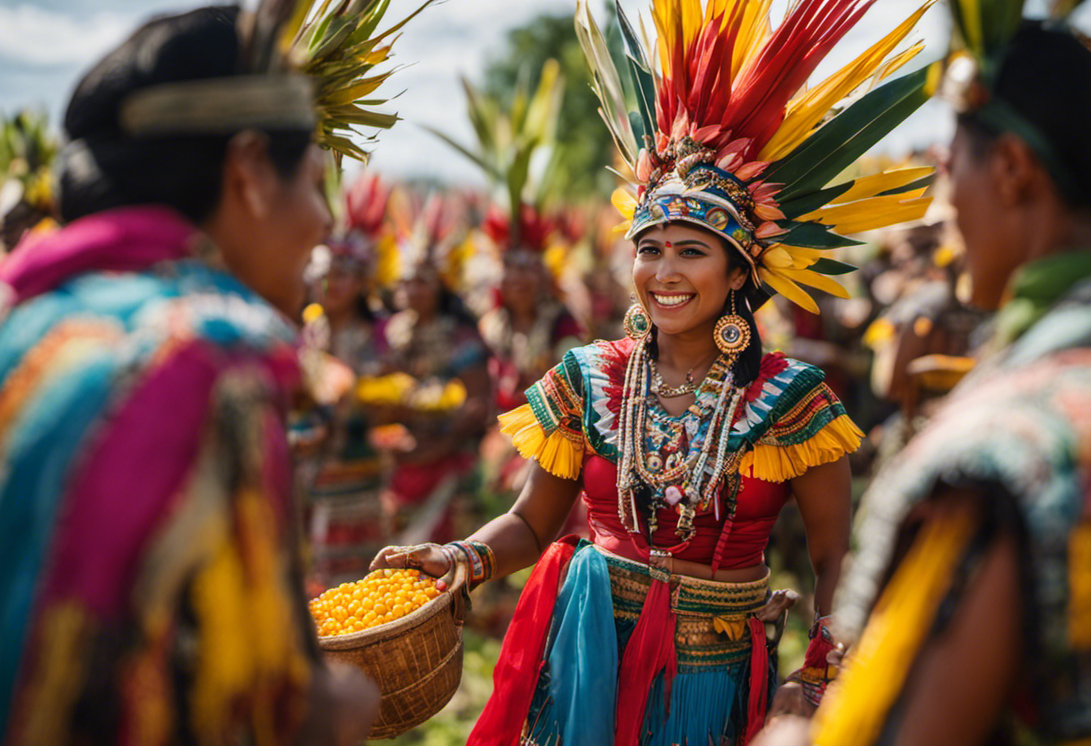 An image capturing the vibrancy of Aztec Agricultural Cycle Celebrations