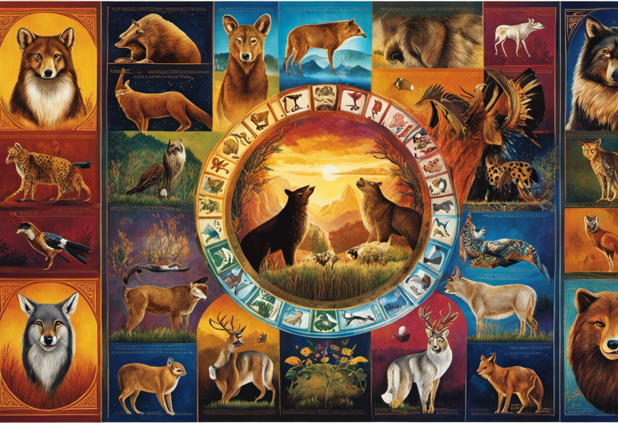 An image showcasing the twelve sacred animal clans of the Cherokee calendar