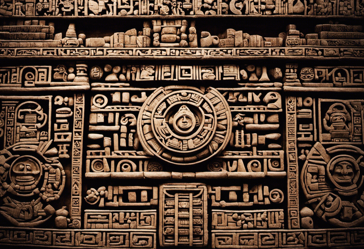 An image showcasing the distinct architectural features of the Aztec and Mayan calendars
