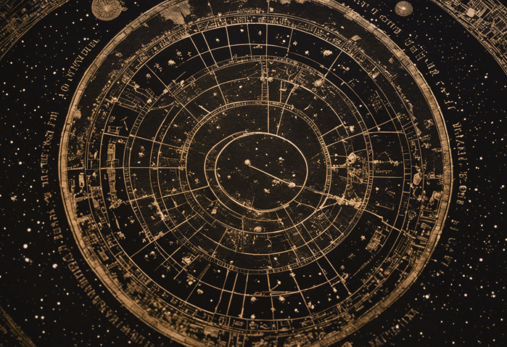 An image showcasing an intricate celestial map with constellations intricately etched across the night sky, intertwining with a meticulously carved stone tablet displaying the enigmatic Parapegma of Ancient Greece