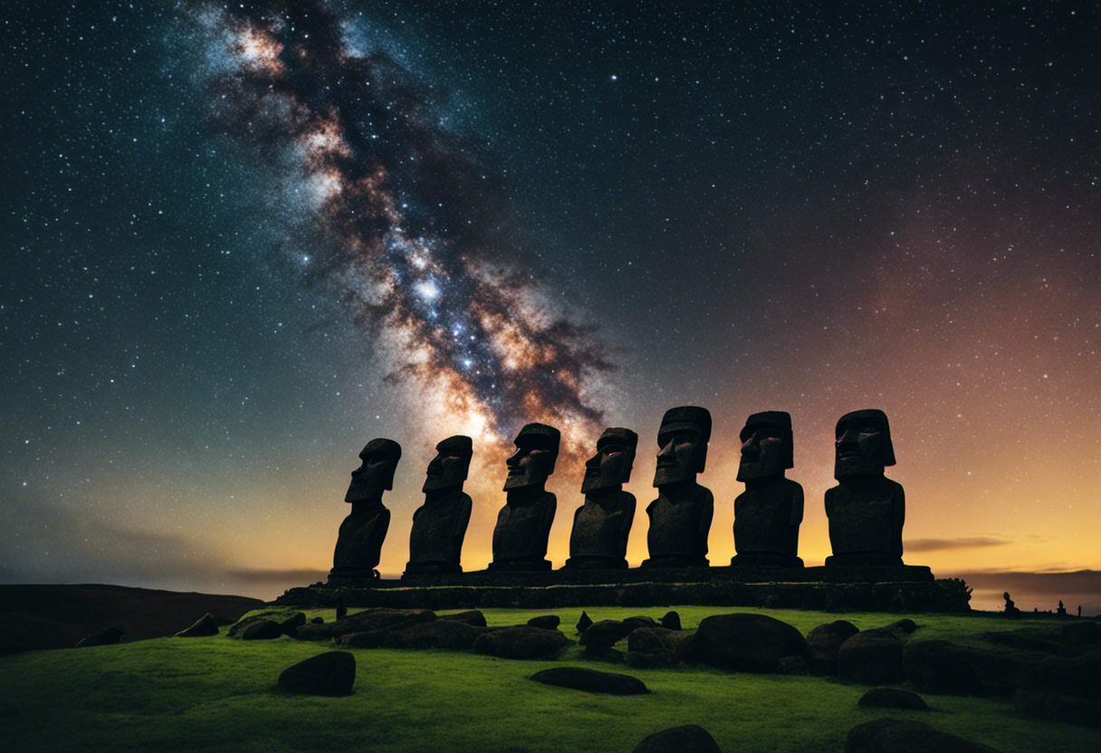 An image capturing the enigmatic celestial knowledge of Rapa Nui, Easter Island