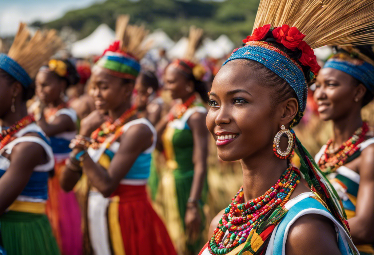 An image capturing the vibrant Umhlanga Festival in the Zulu calendar
