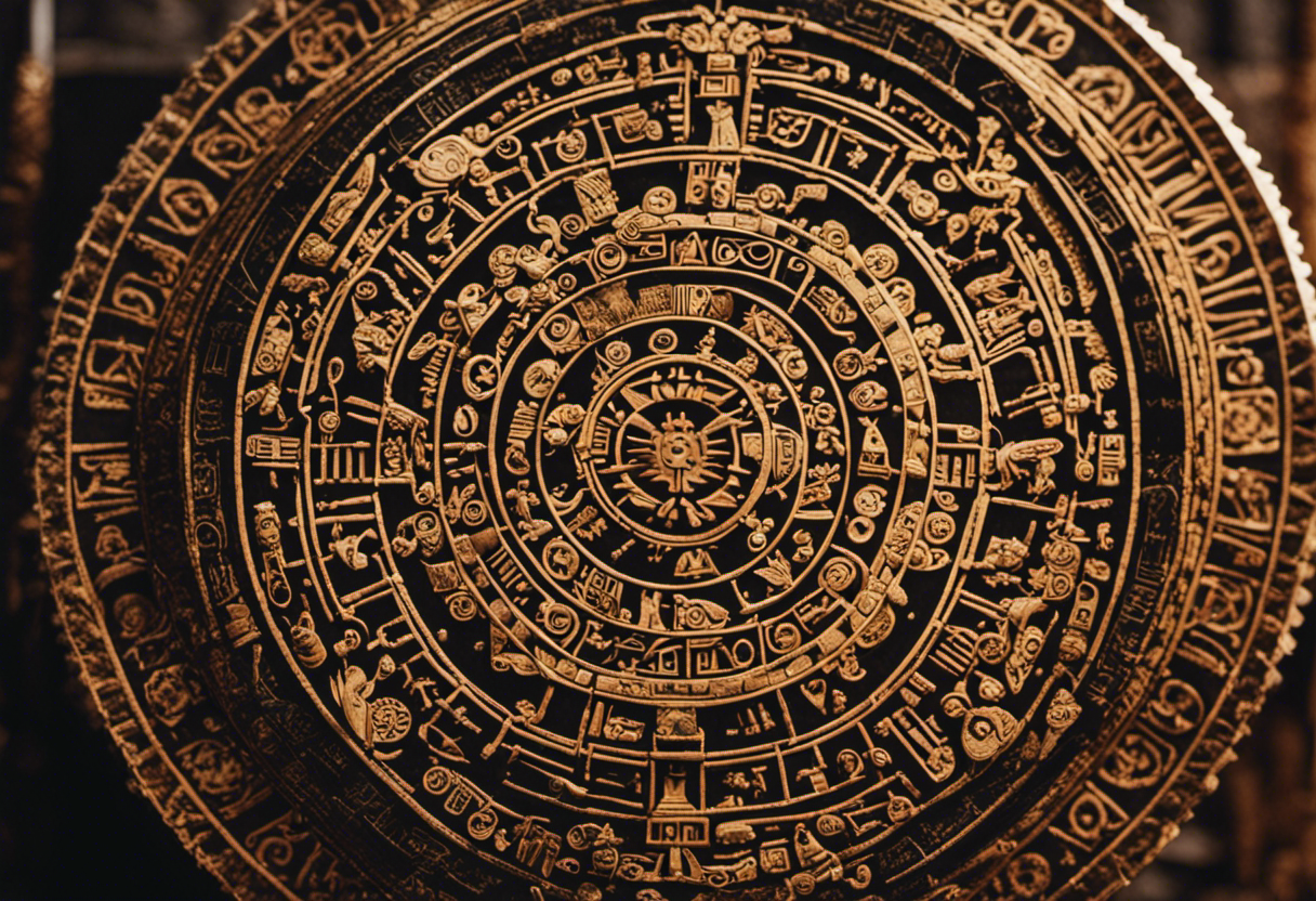 An image depicting the Tonalpohualli, the sacred Aztec calendar system
