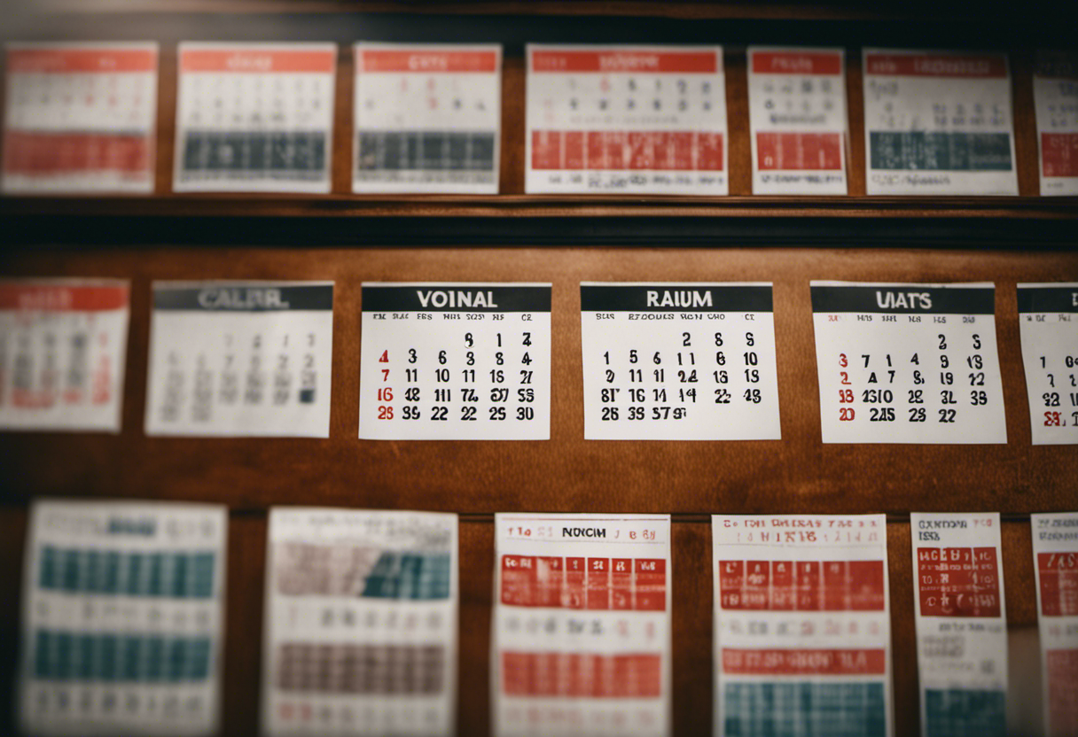 An image depicting a calendar with a clear transition from the Gregorian to the French Republican calendar, showcasing the conversion process of specific dates through the use of distinct visual elements