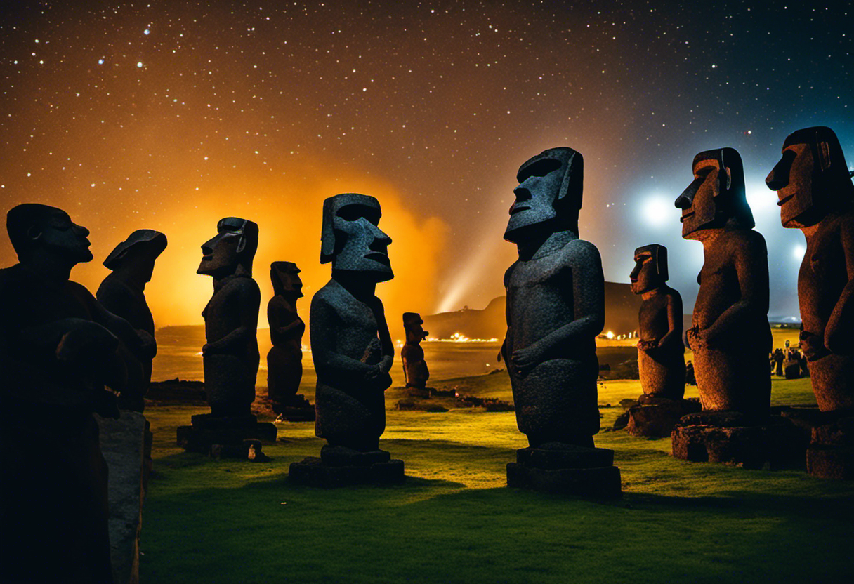 An image capturing the vibrant New Year's celebration on Rapa Nui