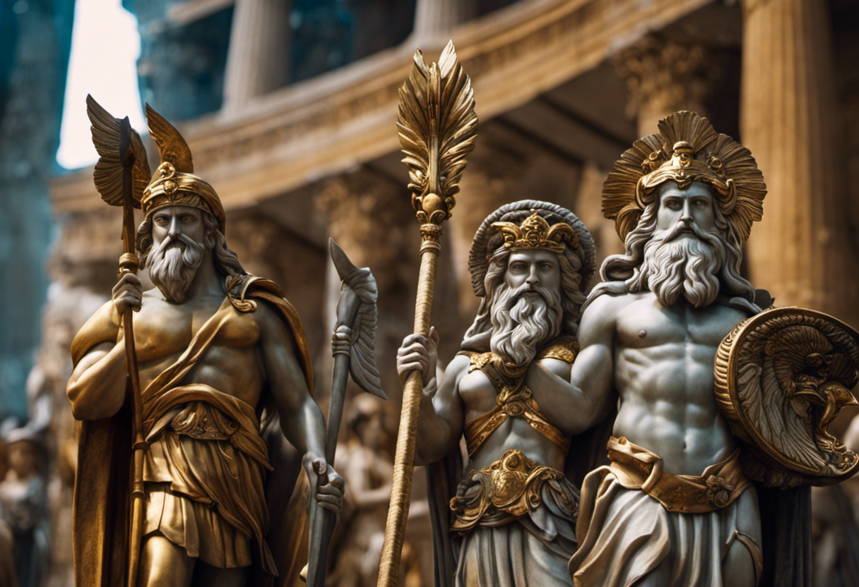 An image showcasing the Greek gods and goddesses of the ancient pantheon