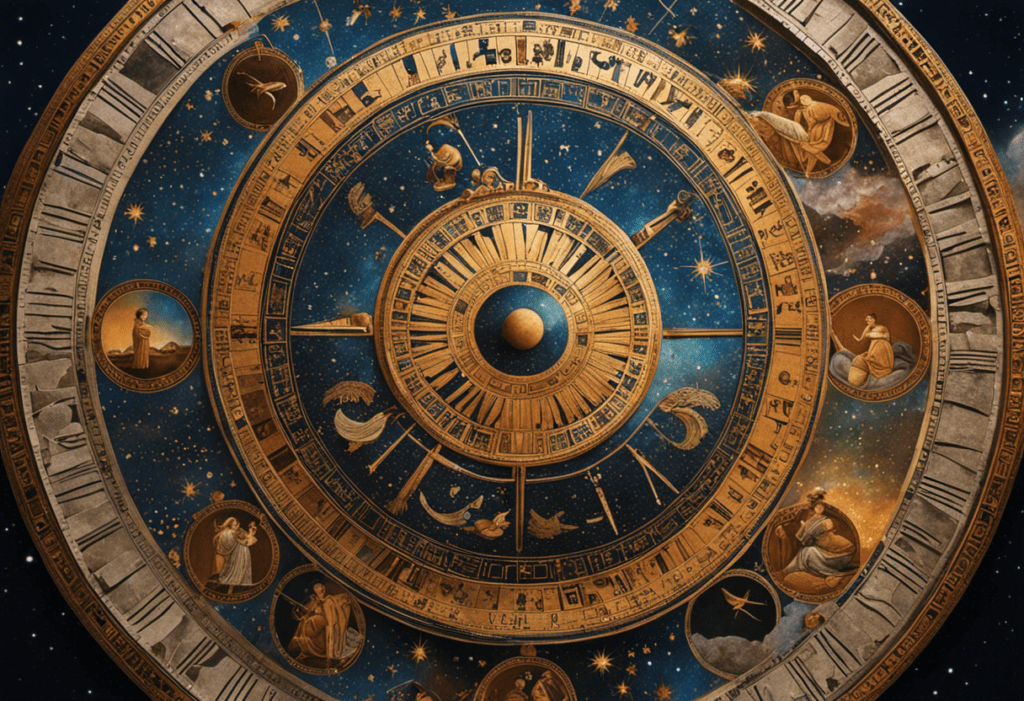 An image showcasing a beautifully intricate mosaic depicting ancient Greek astronomers meticulously intercalating months into their calendar, with celestial motifs, zodiac symbols, and vibrant colors symbolizing the art and precision of their timekeeping practices