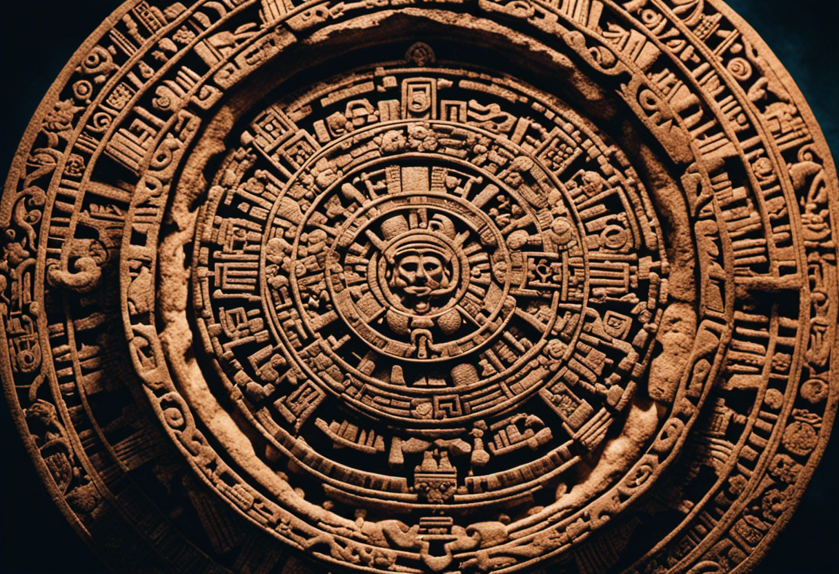 An image capturing the magnificence of the Aztec Calendar Stone's ancient origins