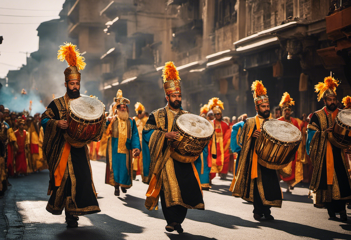 An image that captures the vibrancy of Babylonian New Year processions