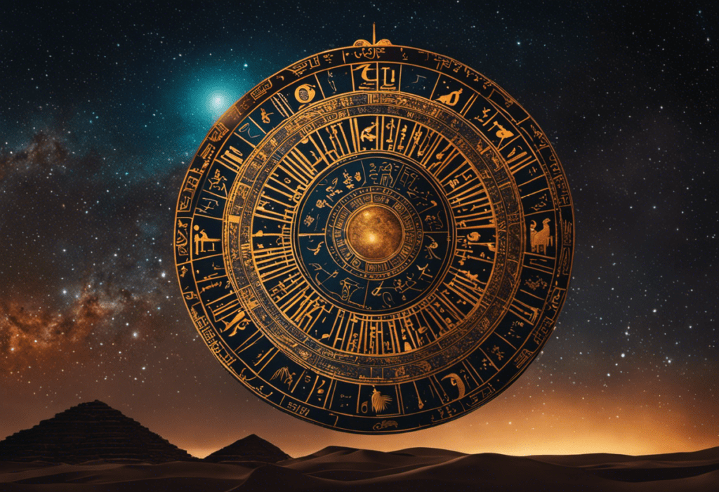 An image showcasing the mesmerizing intertwining of the Egyptian Calendar and the Zodiac