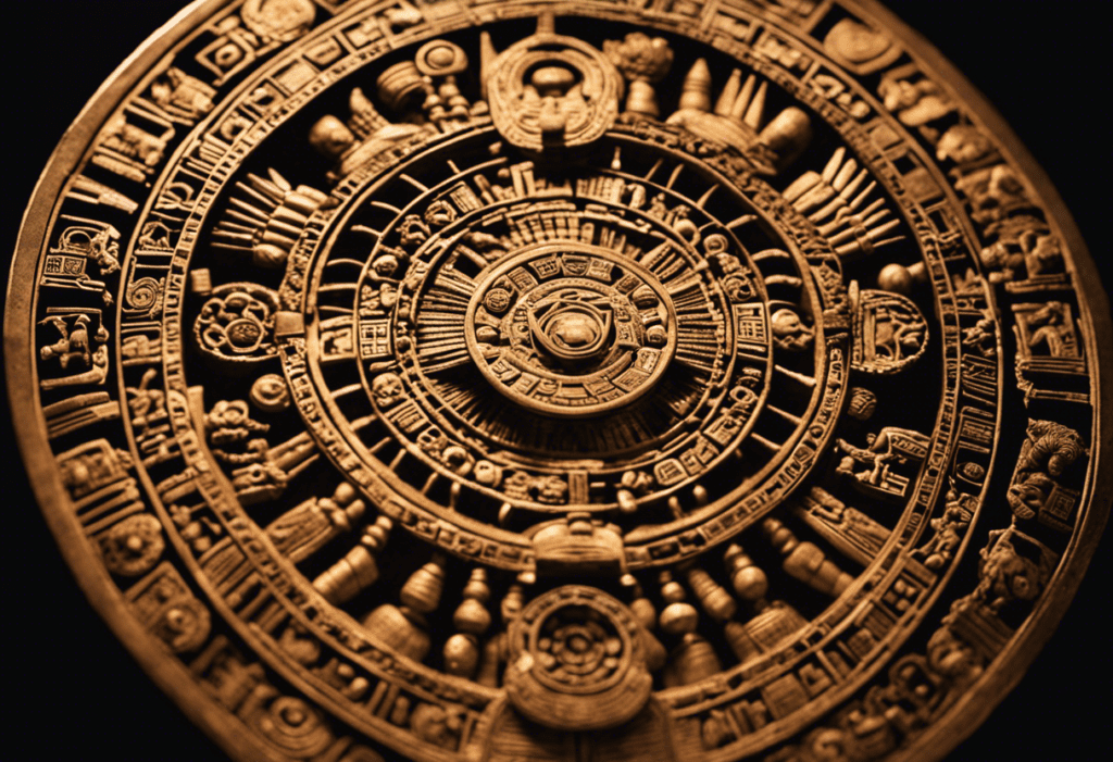 An image that showcases the intricate Xiuhpohualli, the Aztec Solar Calendar