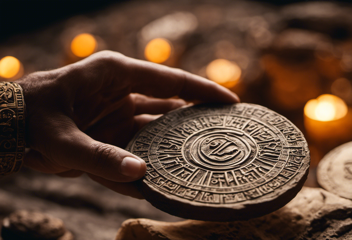 An image depicting ancient Persian artifacts such as clay tablets with inscriptions, a Zoroastrian priest holding a lunar calendar, and a solar disc symbolizing the solar calendar, highlighting the historical background of the Zoroastrian Lunar Calendar