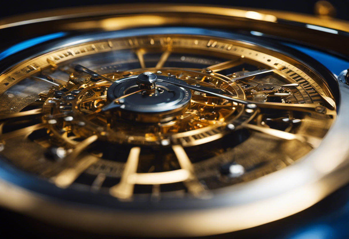 A captivating image showcasing the enduring influence of the Metonic Cycle on modern timekeeping systems, with elements like intertwining celestial patterns, astronomical instruments, and contemporary clocks subtly converging in a harmonious composition