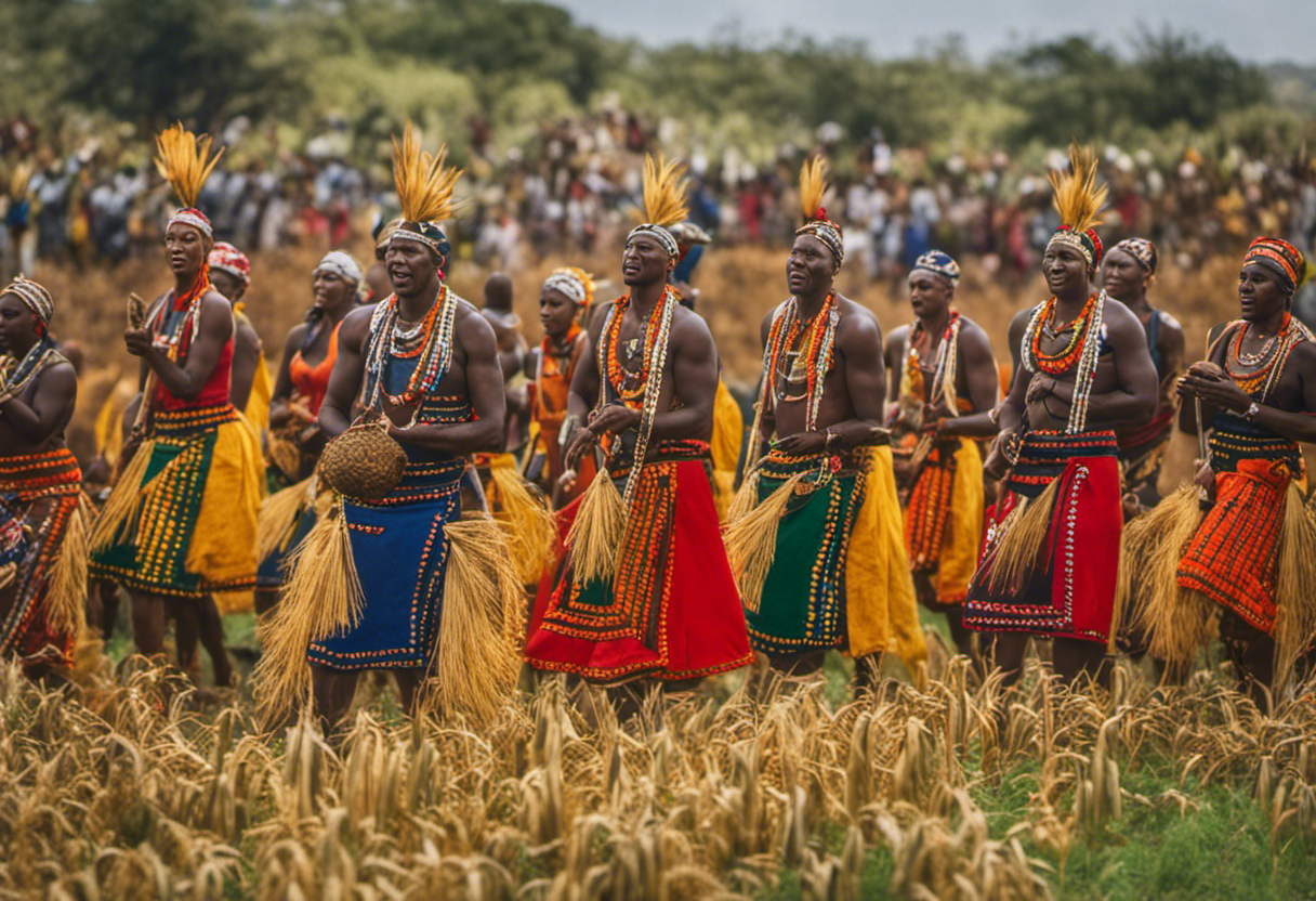 An image capturing the essence of Zulu planting and harvesting rituals within their calendar