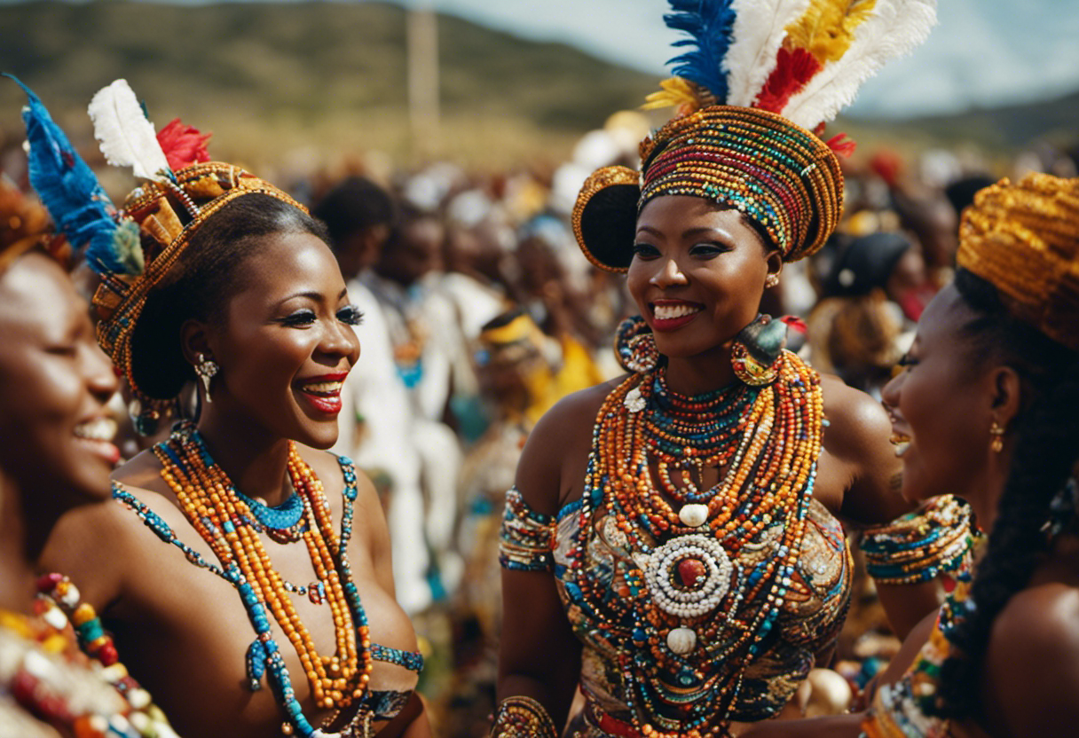An image capturing the vibrant customs of Zulu marriage celebrations